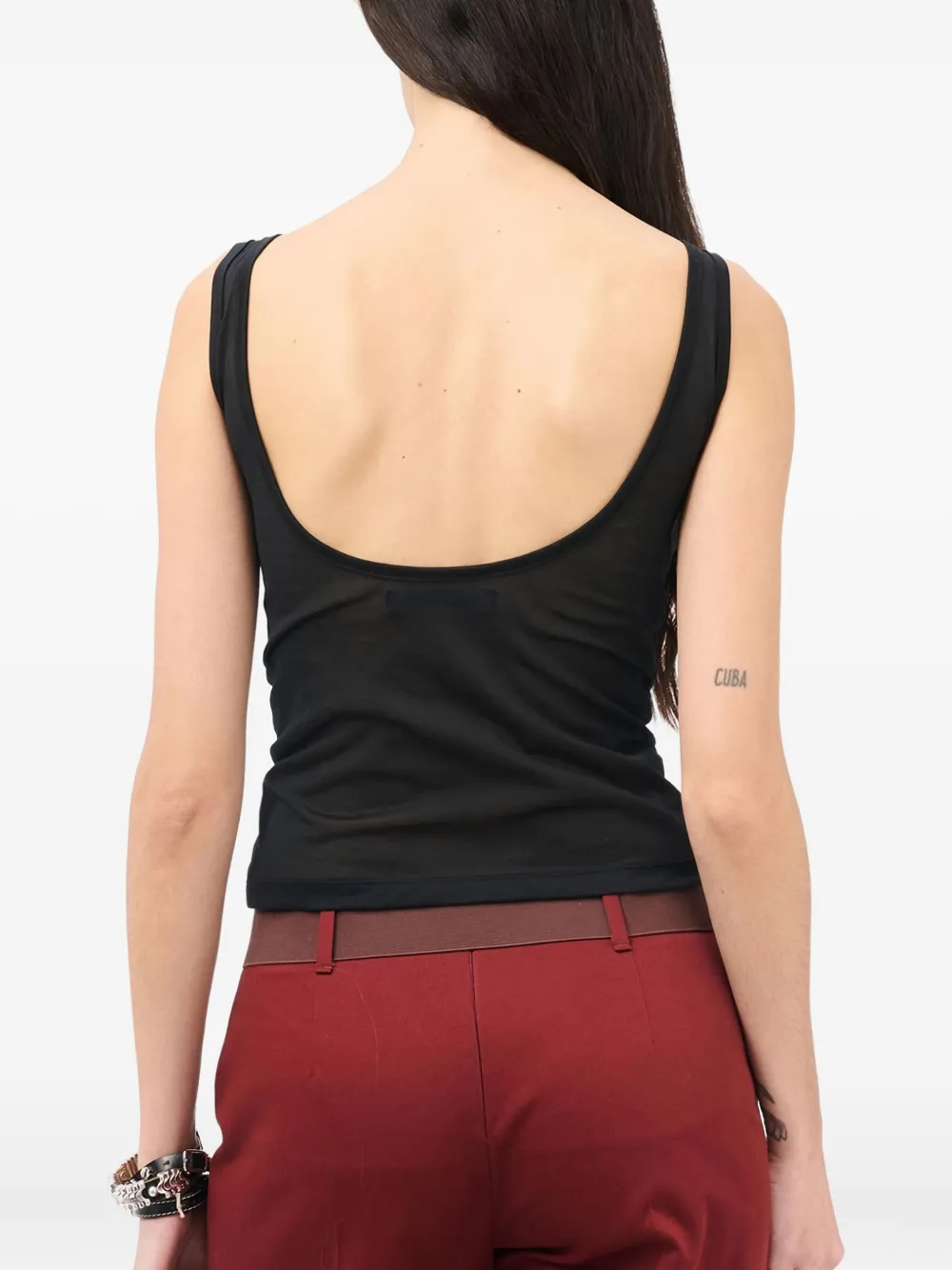 OUR LEGACY Tanktop met diepe ronde hals Zwart