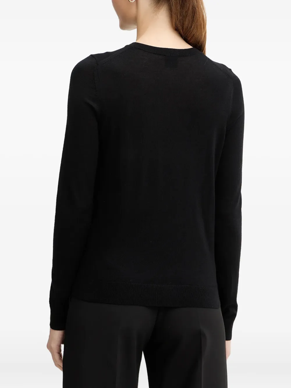 Hugo Boss Ferpina Long-sleeve Sweater In Black