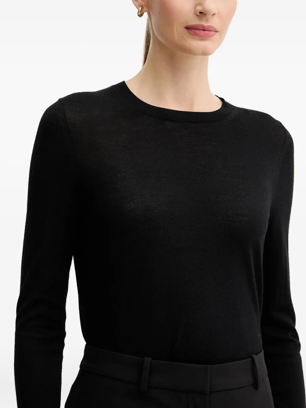 Hugo Boss Ferpina Long-sleeve Sweater In Black