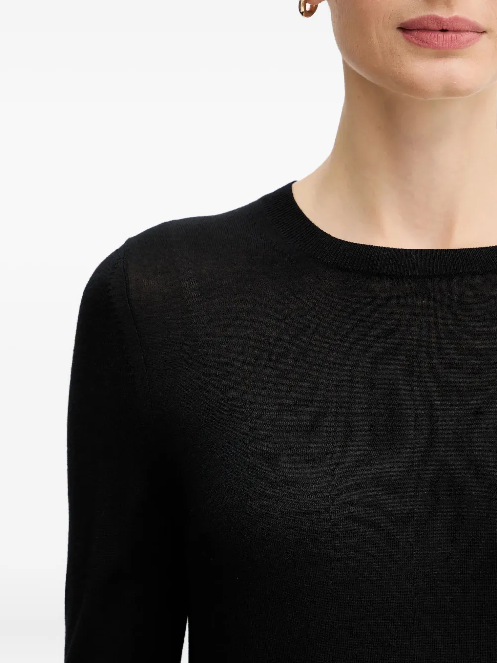 Hugo Boss Ferpina Long-sleeve Sweater In Black