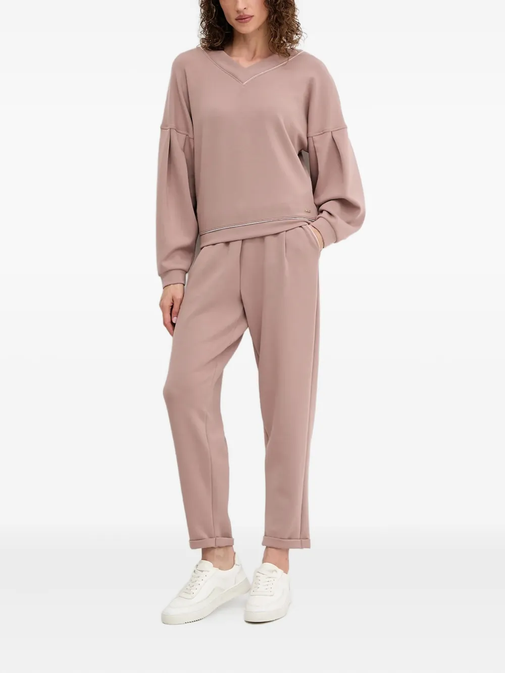 Hugo Boss Scuba V-neck Sweatshirt In Pink