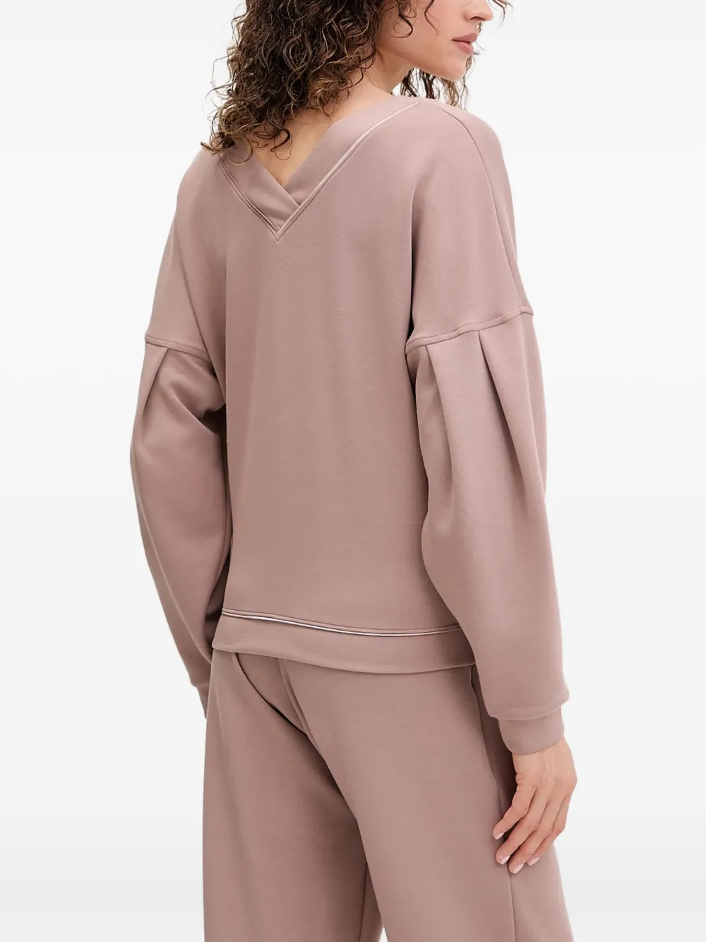 Hugo Boss Scuba V-neck Sweatshirt In Pink