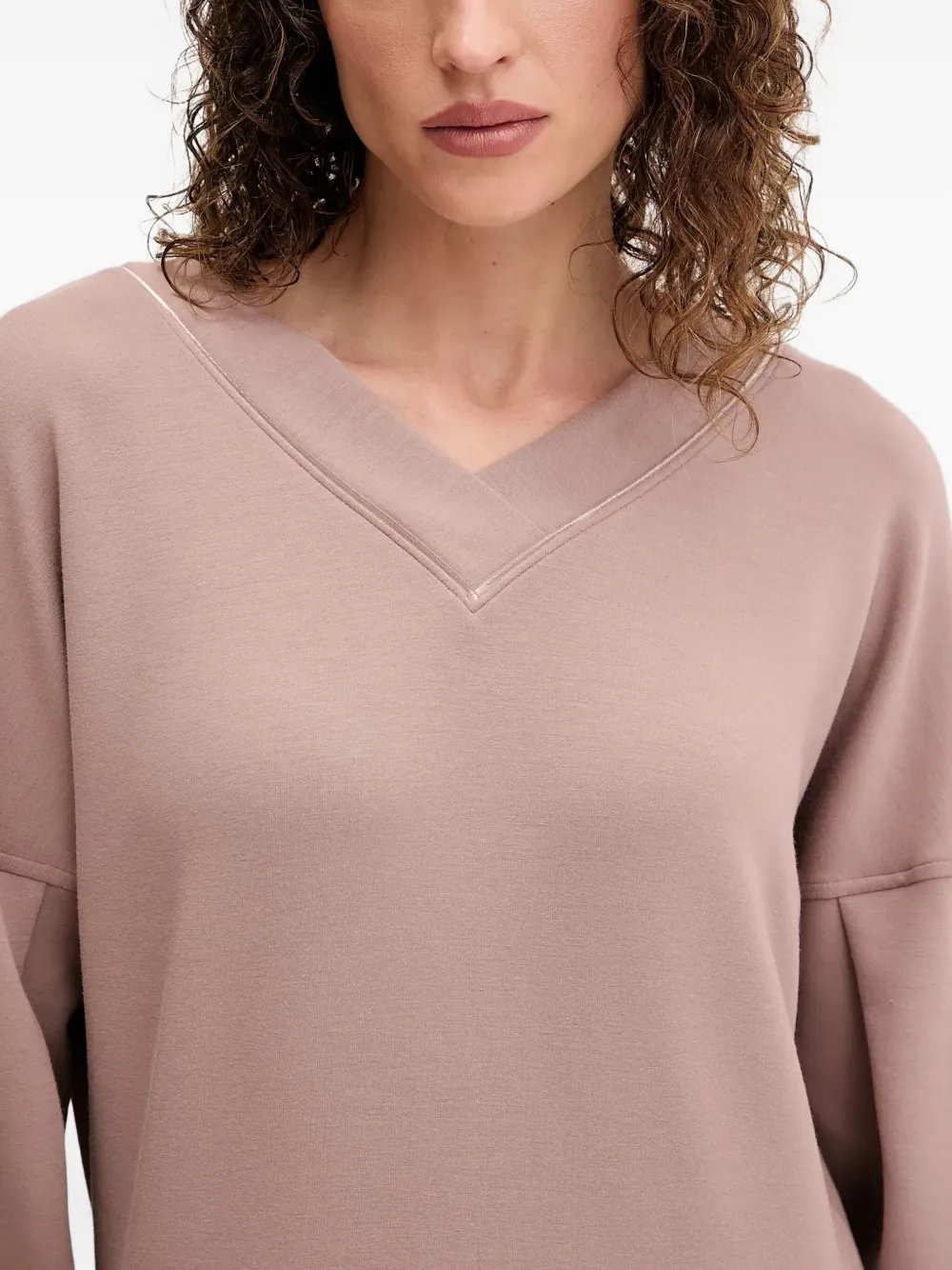 Hugo Boss Scuba V-neck Sweatshirt In Pink