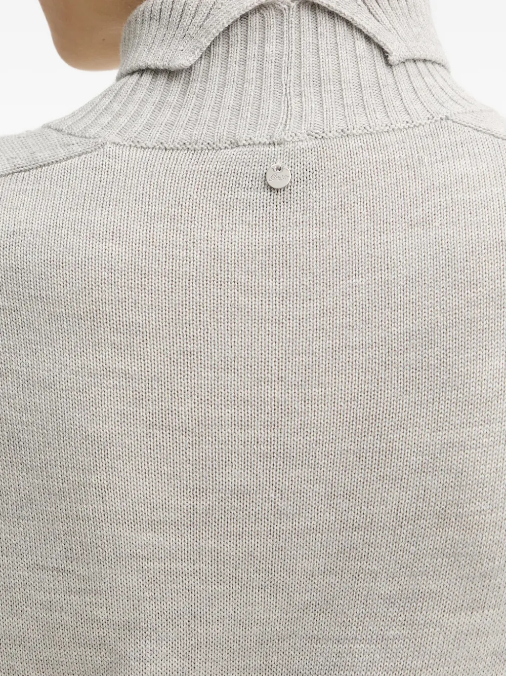 Hugo Boss Roll-neck Midi Dress In Gray