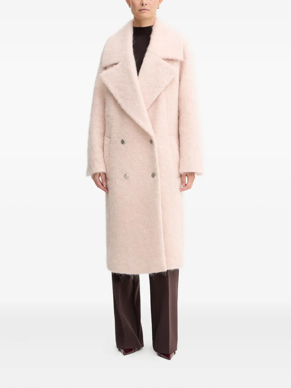 BOSS abrigo con doble botonadura y cinturón | rosado | Image 1