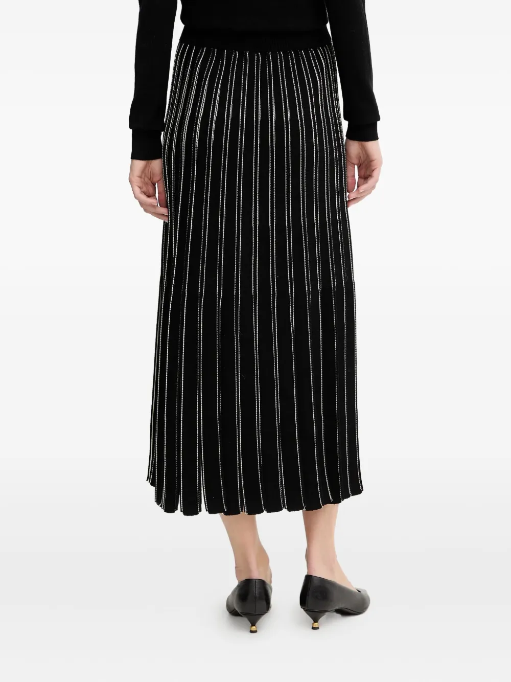 Hugo Boss Boss Fatrina Pleated Midi Skirt In Black