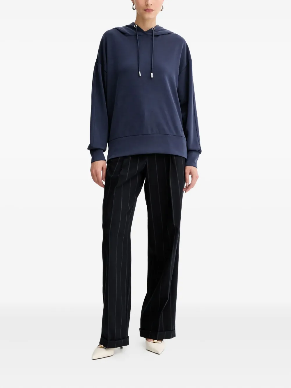 BOSS Hoodie met trekkoord - Blauw