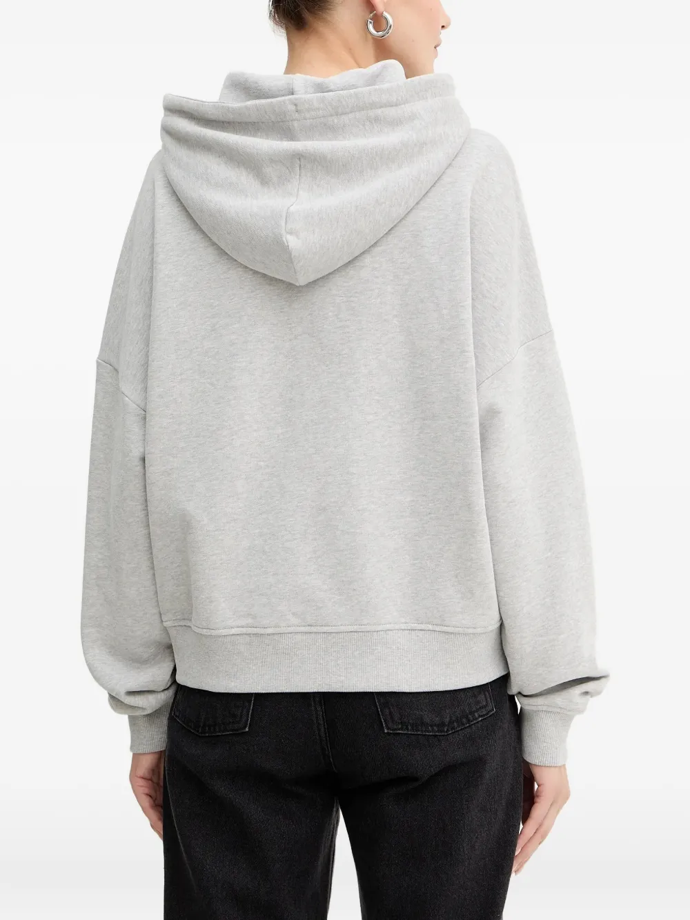 Hugo Boss Drawstring Hoodie In Gray