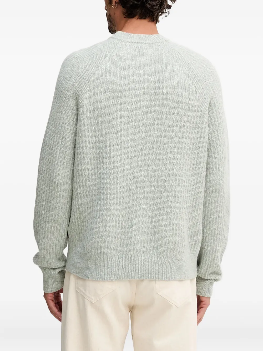 BOSS Klacier geribbelde trui Groen