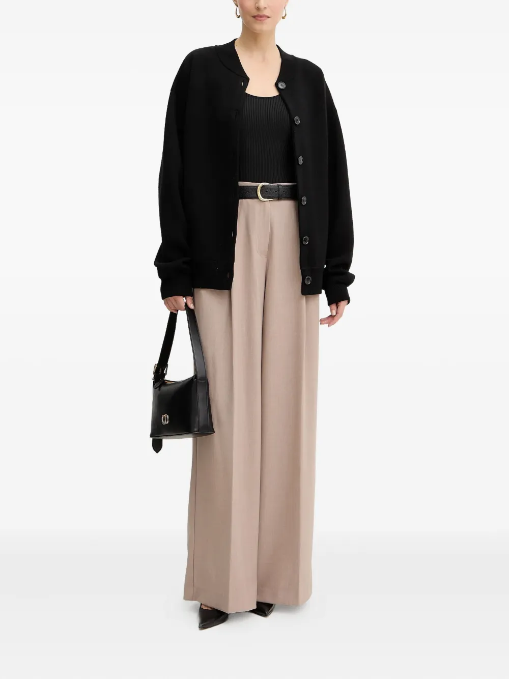 Hugo Boss Buttoned Cardigan In Black