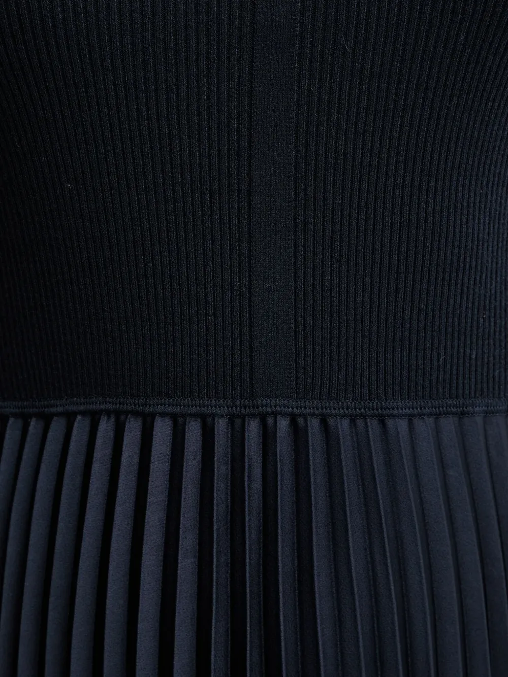 Hugo Boss Ribbed Pleated Midi Dress In Blue