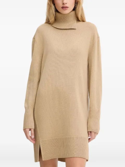 BOSS roll-neck ribbed mini dress