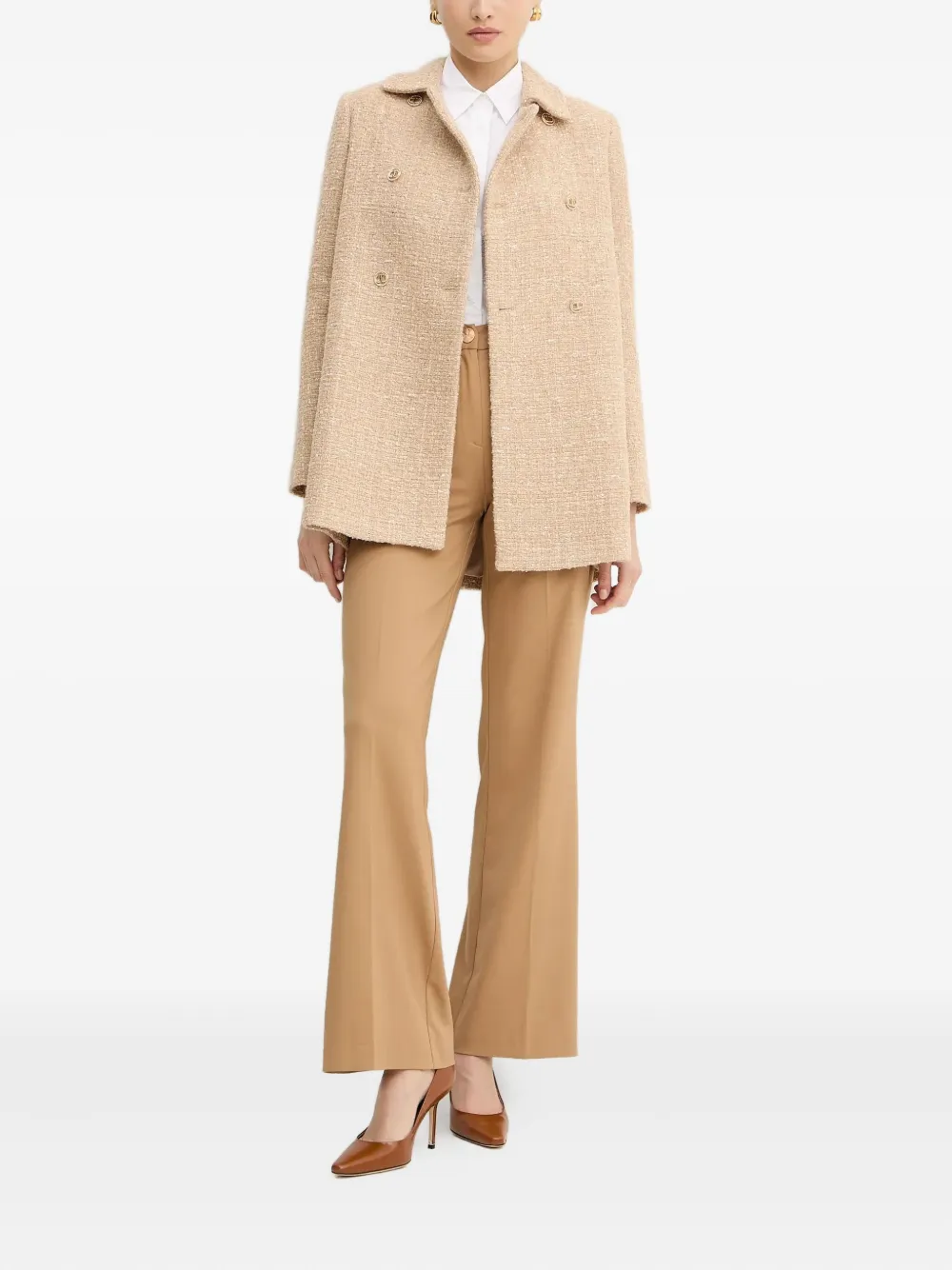 BOSS Bostuna blouse met kanten detail - Wit