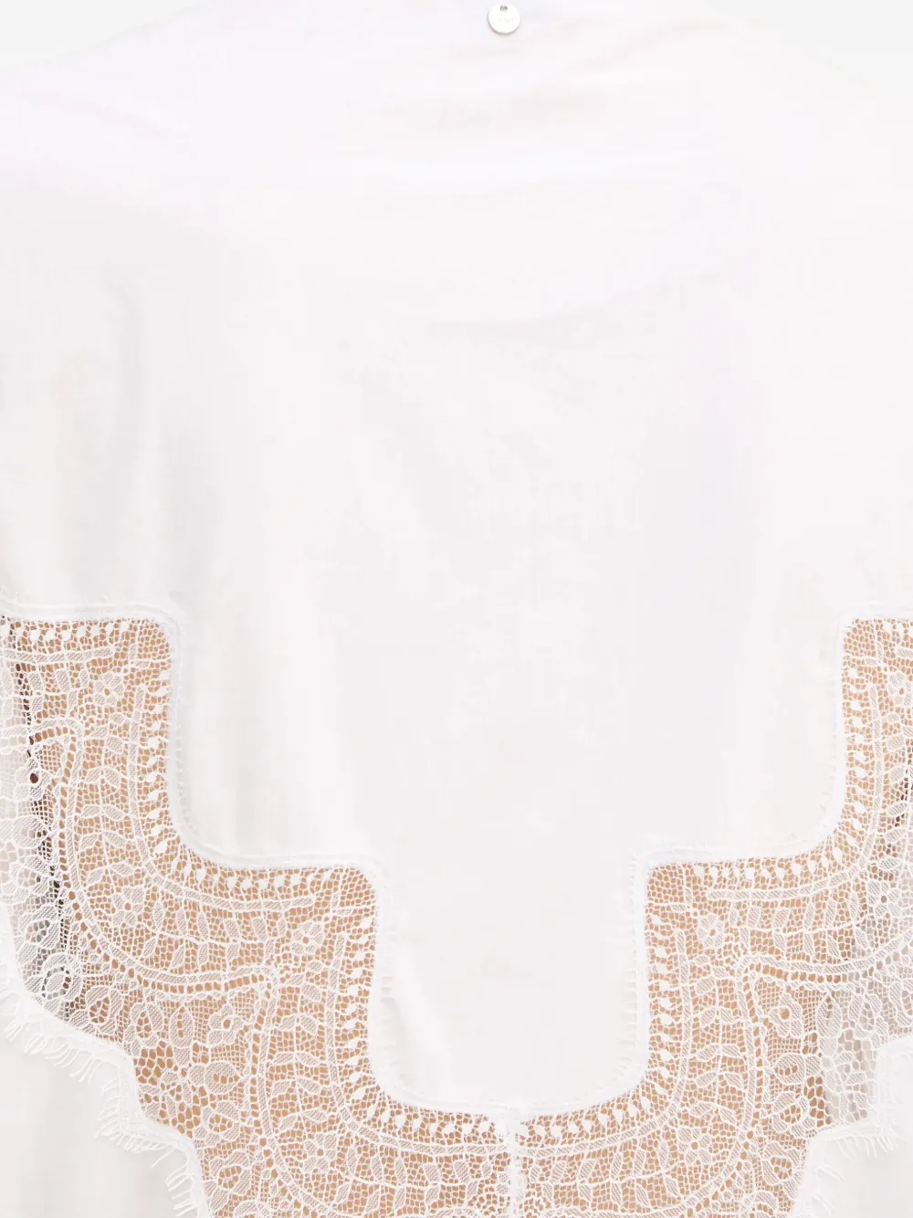 BOSS Bostuna blouse met kanten detail Wit