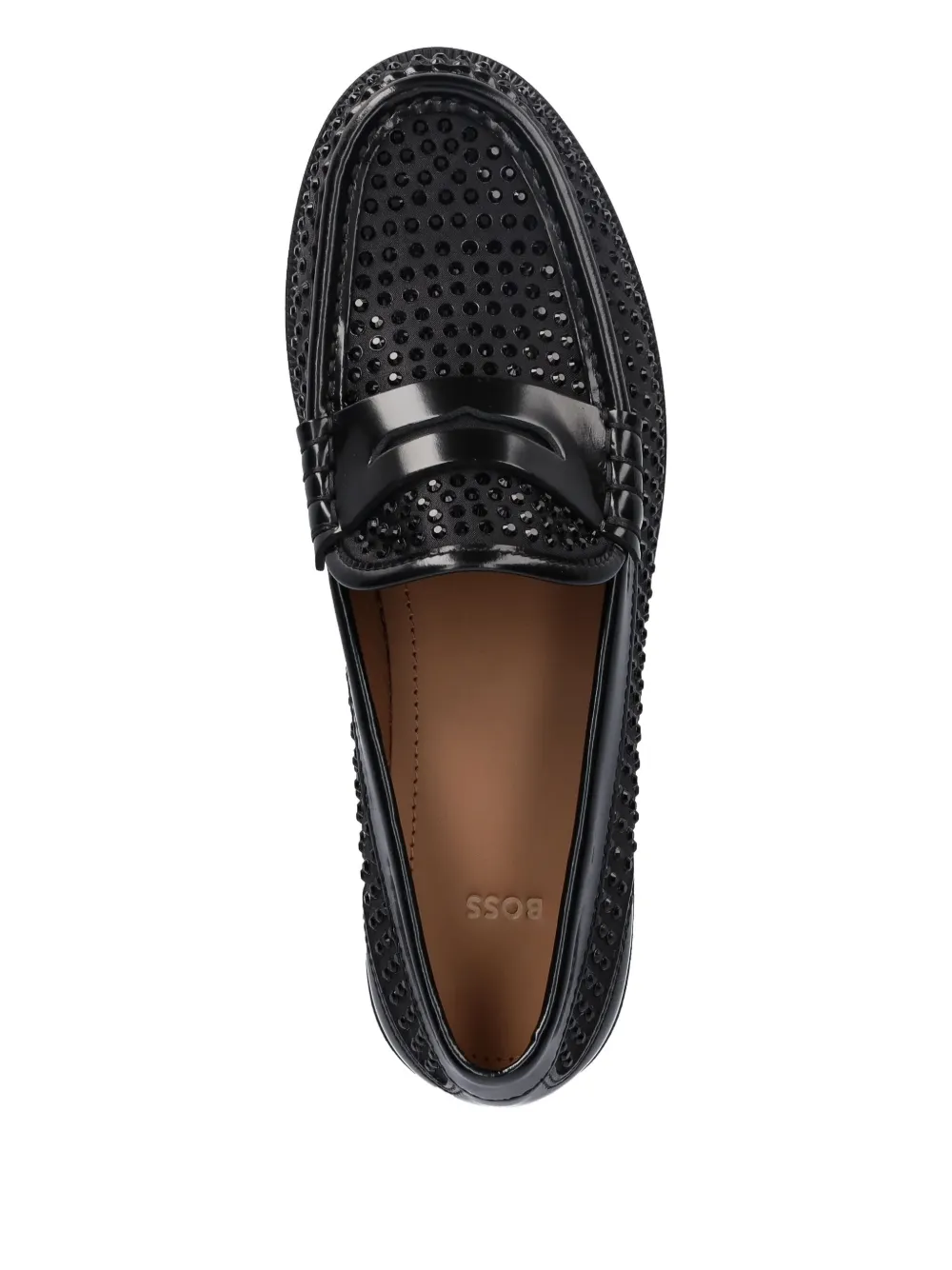Hugo Boss Lycia Embellished Loafers In Animal Print