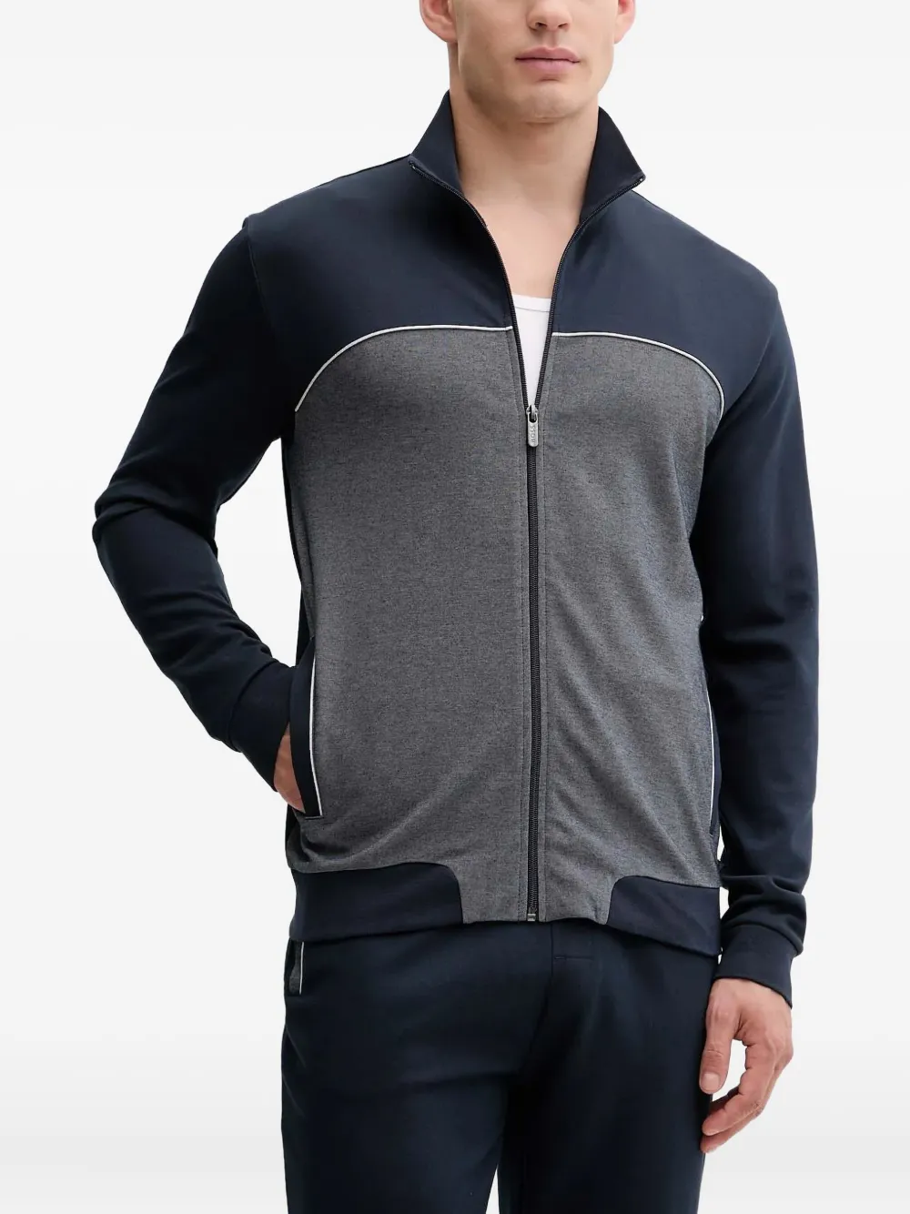 BOSS zip-up colour-block sweatshirt | Blue | Image 1