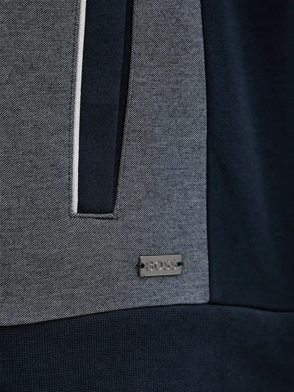 BOSS Sweater met colourblocking en rits Blauw