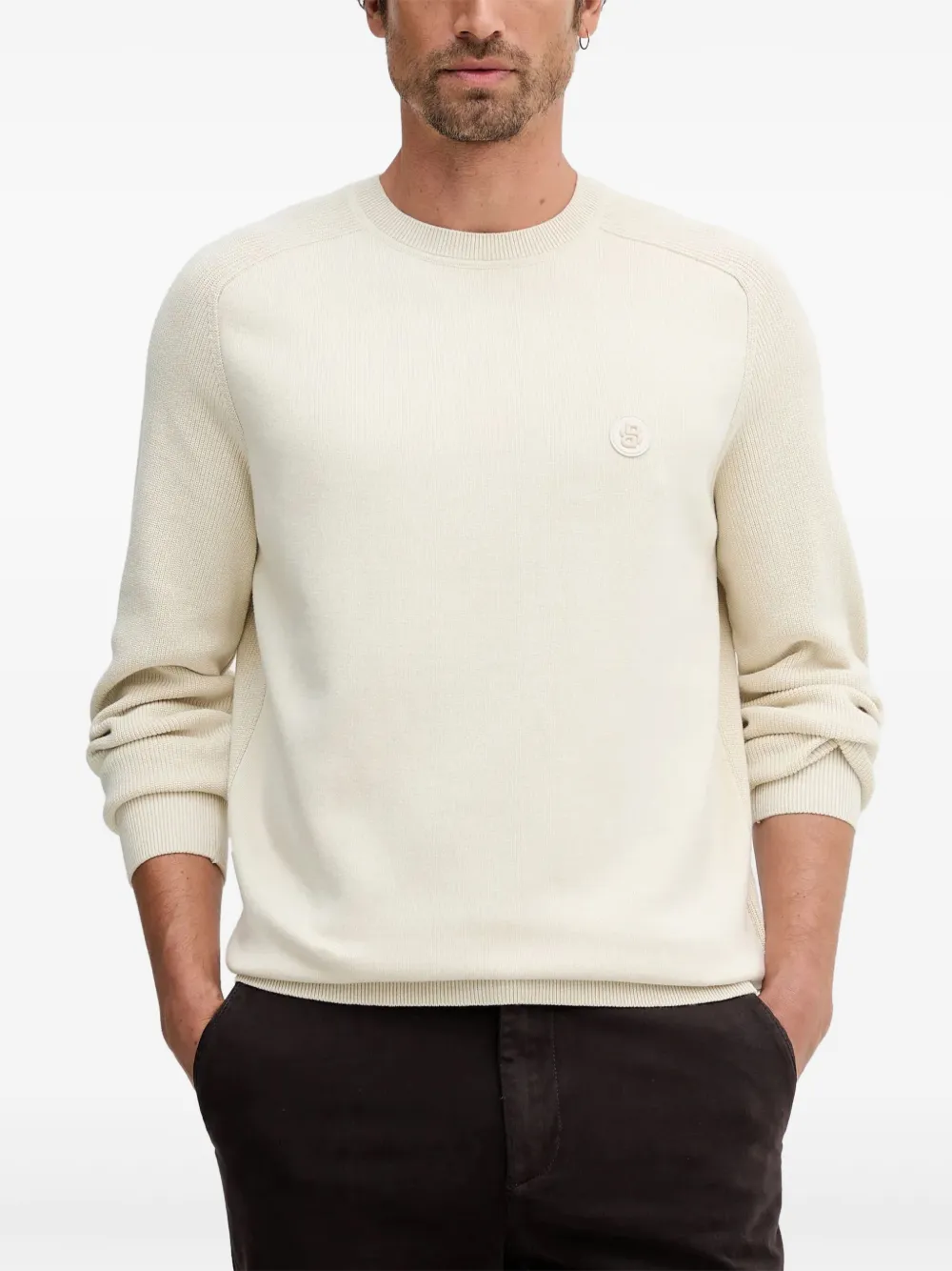 BOSS logo-patch sweater | Neutrals | Image 1