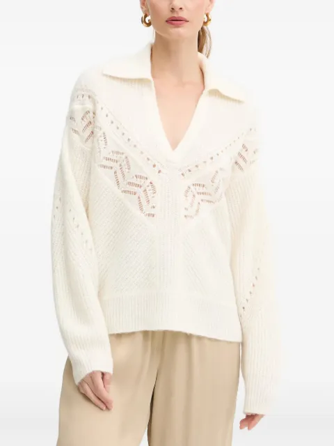 BOSS openwork collared sweater