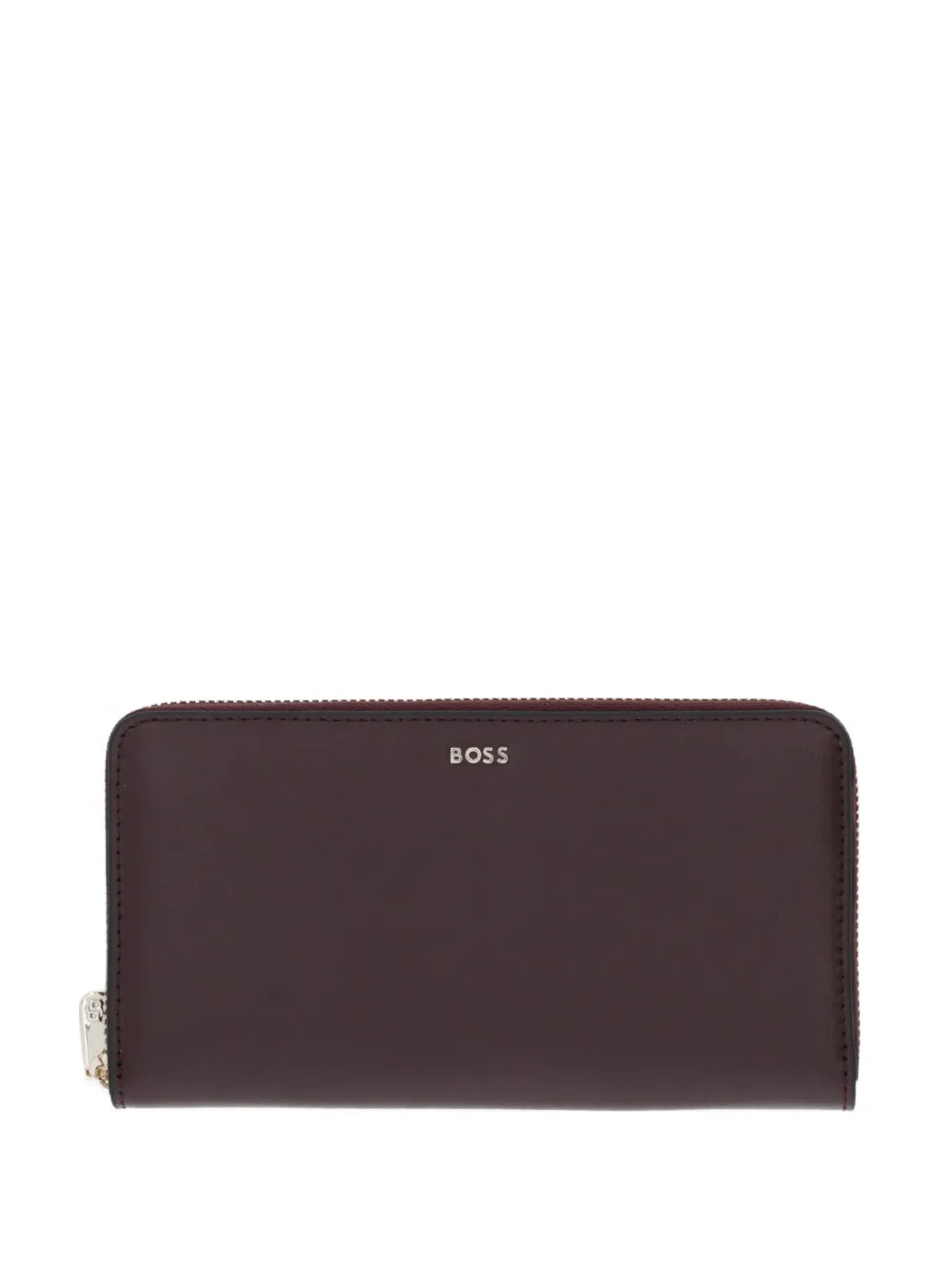 BOSS logo-stamp zipped wallet - Marrone