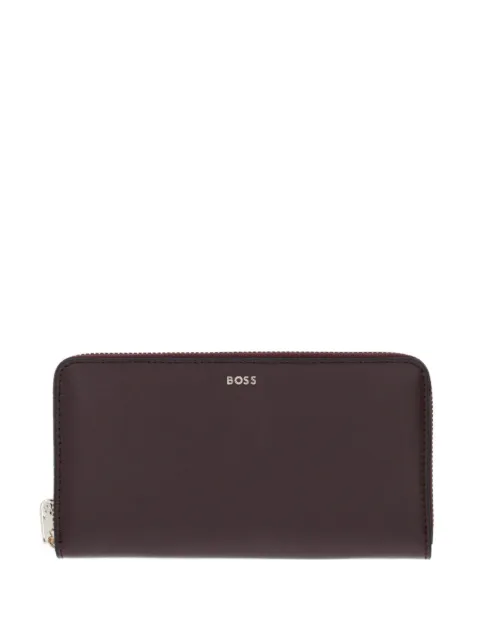 BOSS logo-stamp zipped wallet