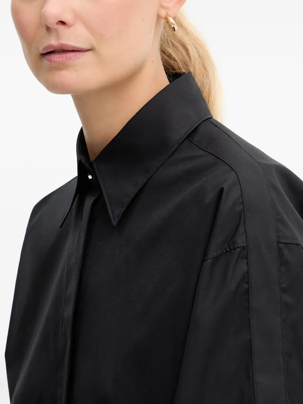 Hugo Boss Long-sleeve Cotton Shirt In Black