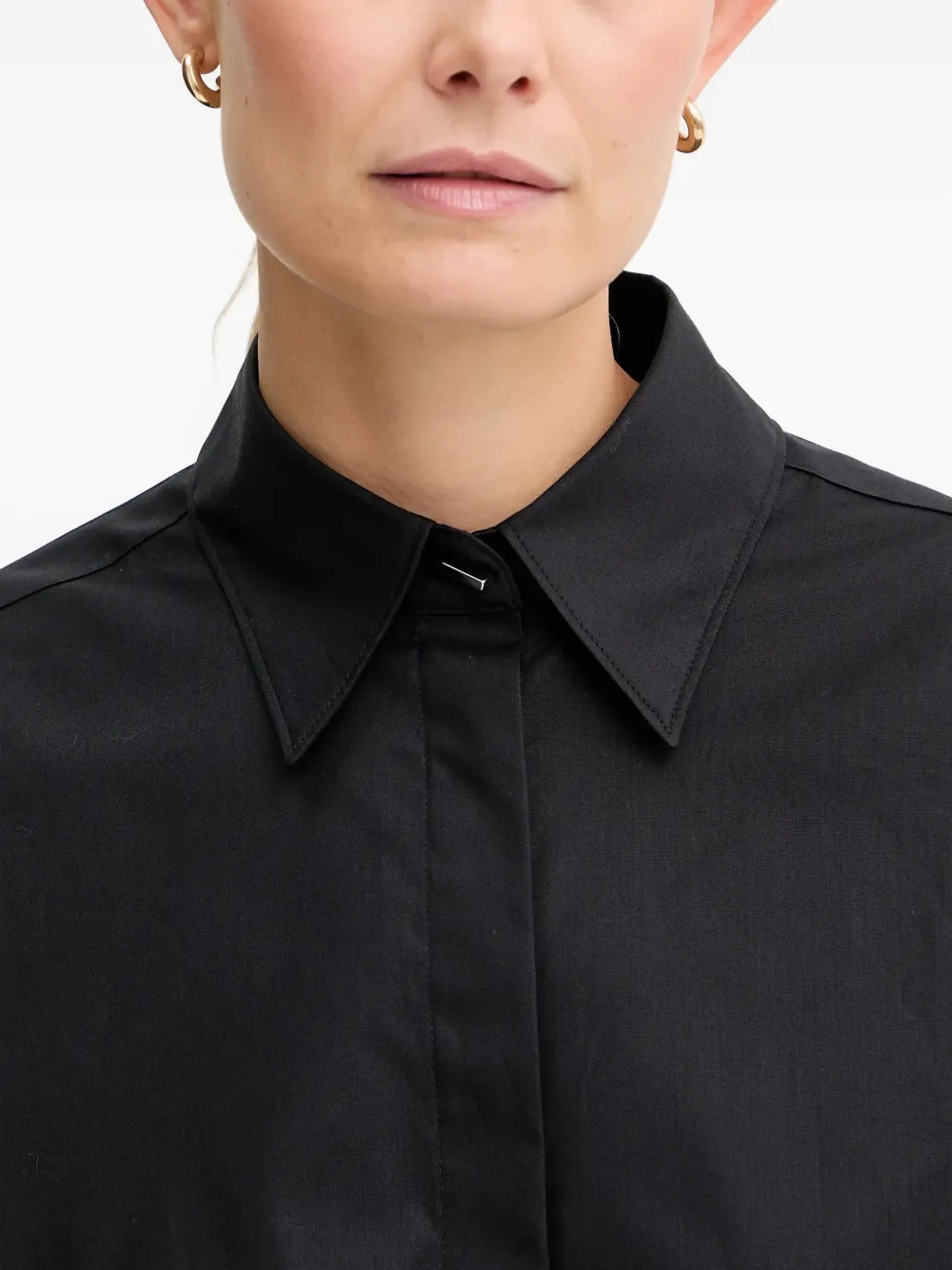 Hugo Boss Long-sleeve Cotton Shirt In Black