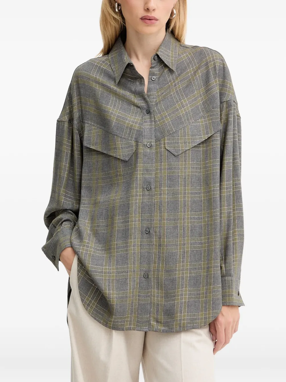 BOSS check-pattern shirt | Grey | Image 1