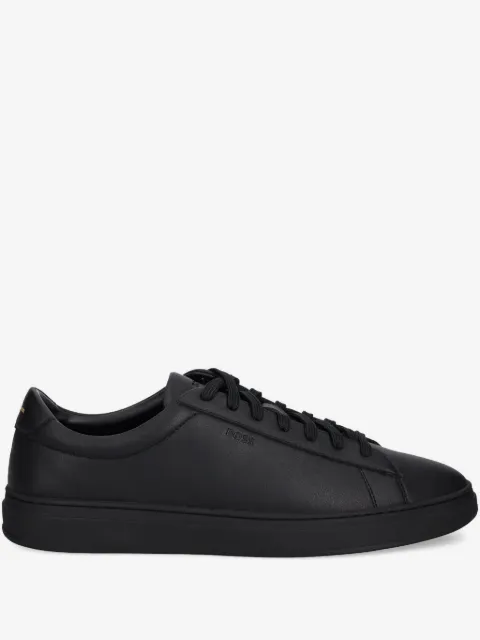 BOSS leather trainers with rubber sole