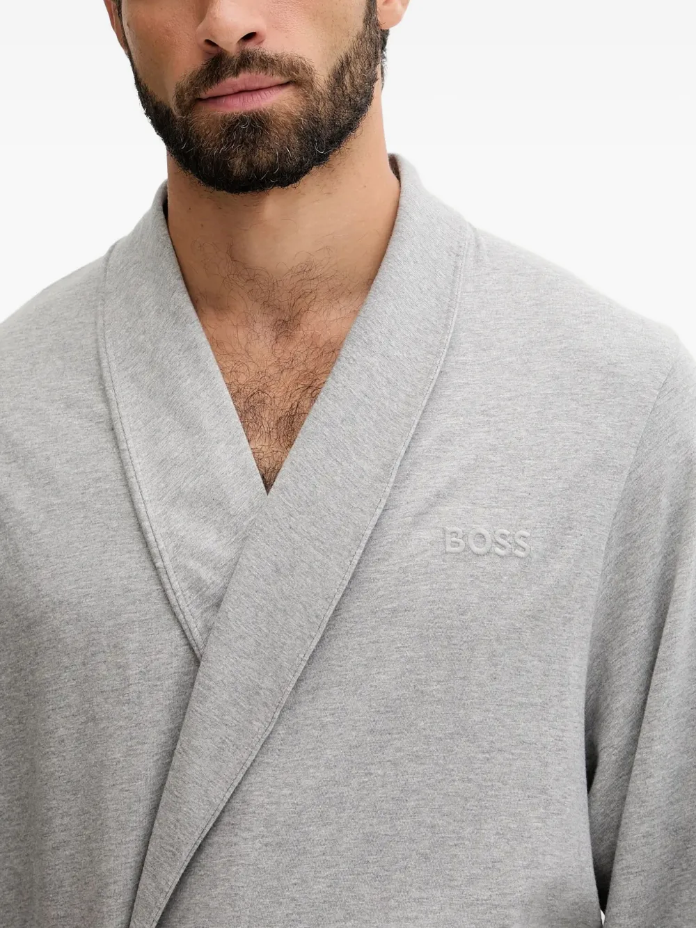BOSS BM badjas met lange mouwen Grijs