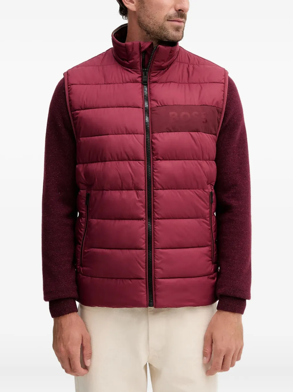 BOSS chaleco capitonado con cierre | rojo | Image 1