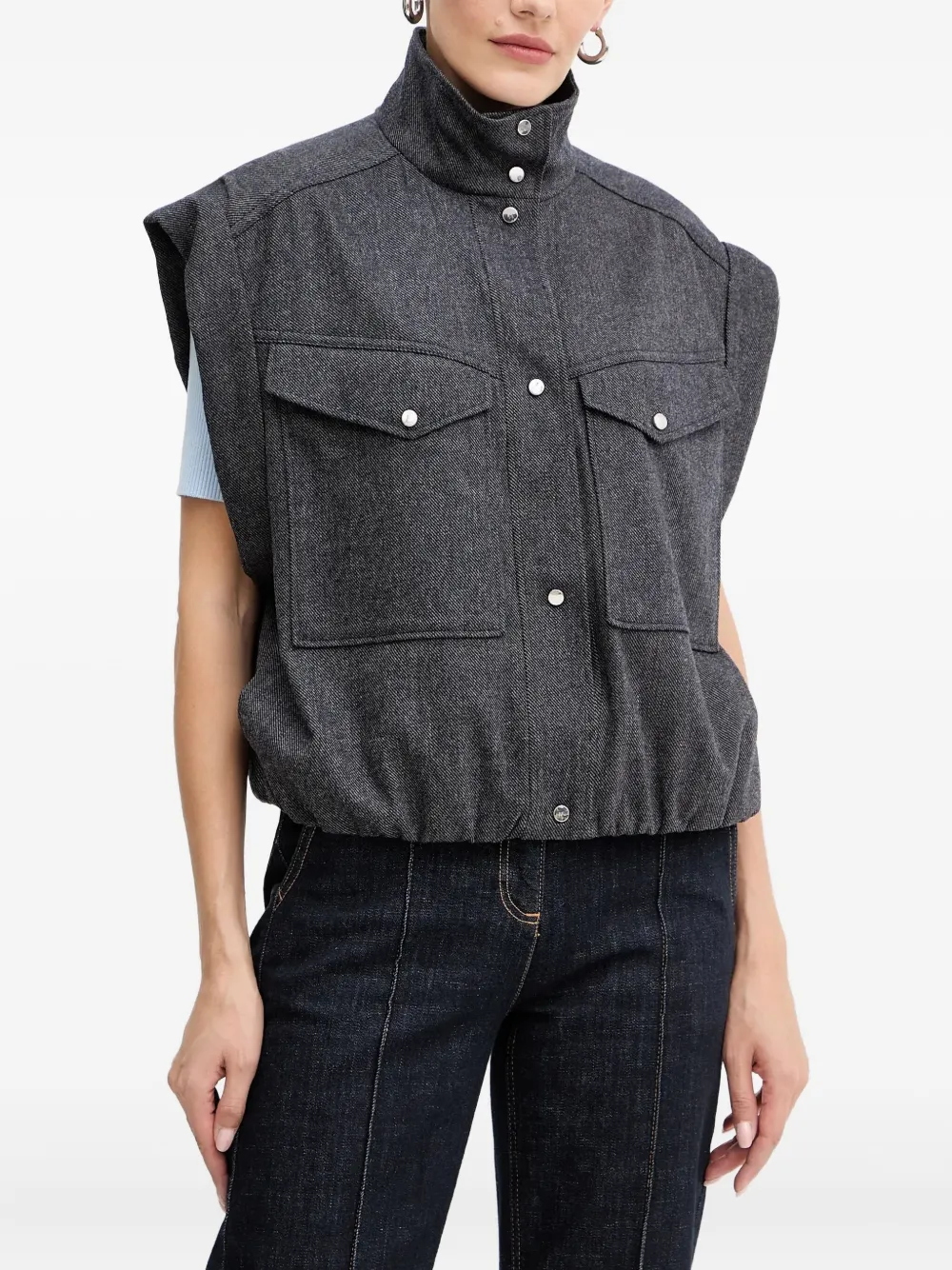 BOSS buttoned chest-pocket jacket | Grey | Image 1