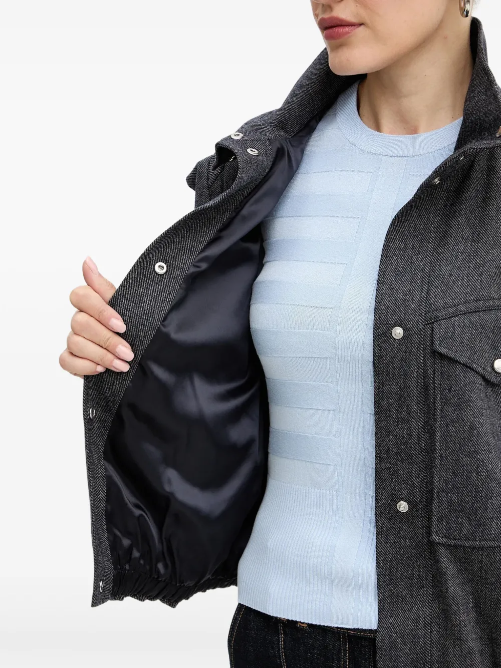 BOSS Jack met borstzak en knopen Grijs