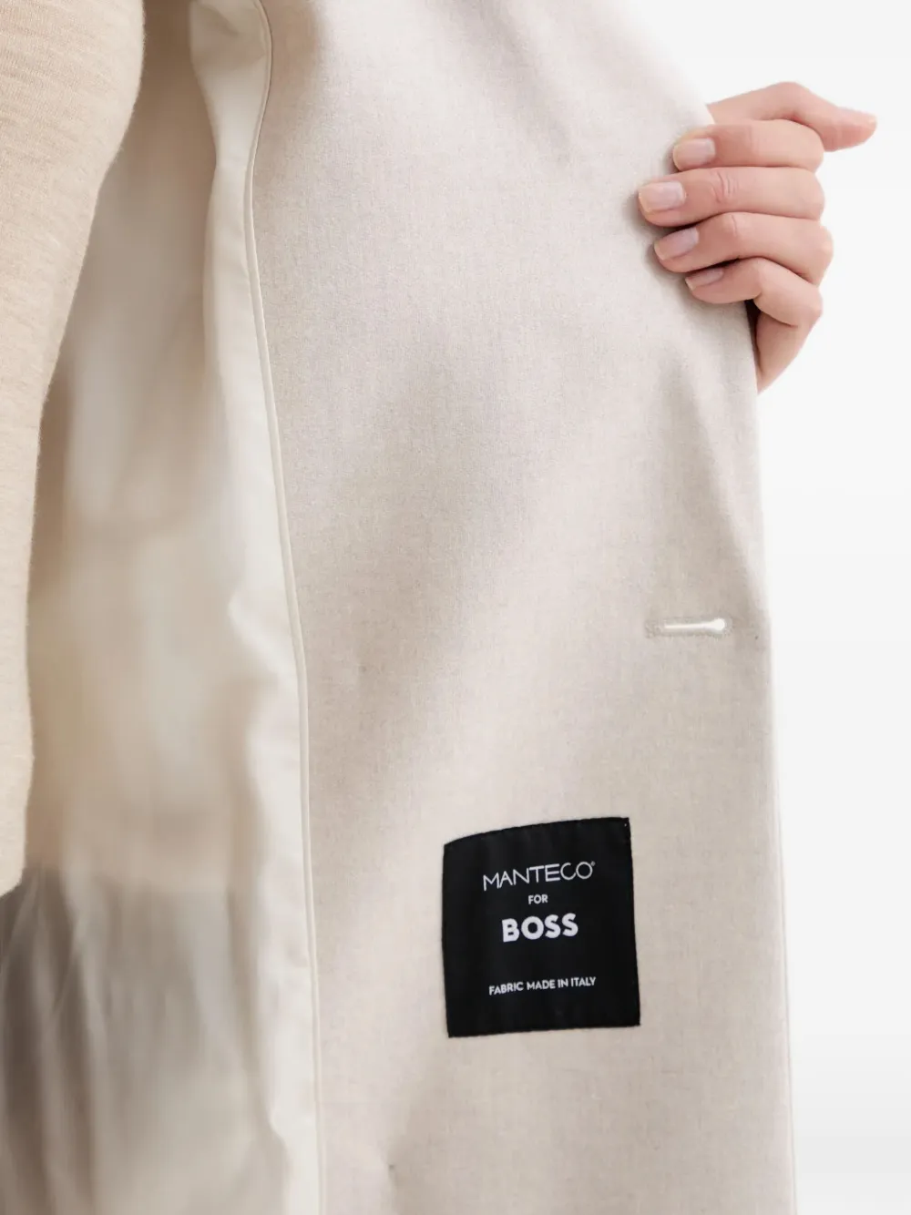 Hugo Boss Jukana Double-breasted Button Blazer In White