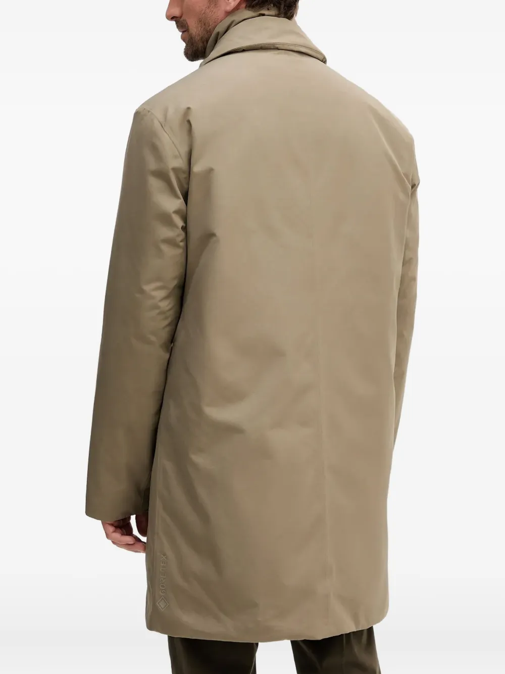 Hugo Boss Layered Coat In Green