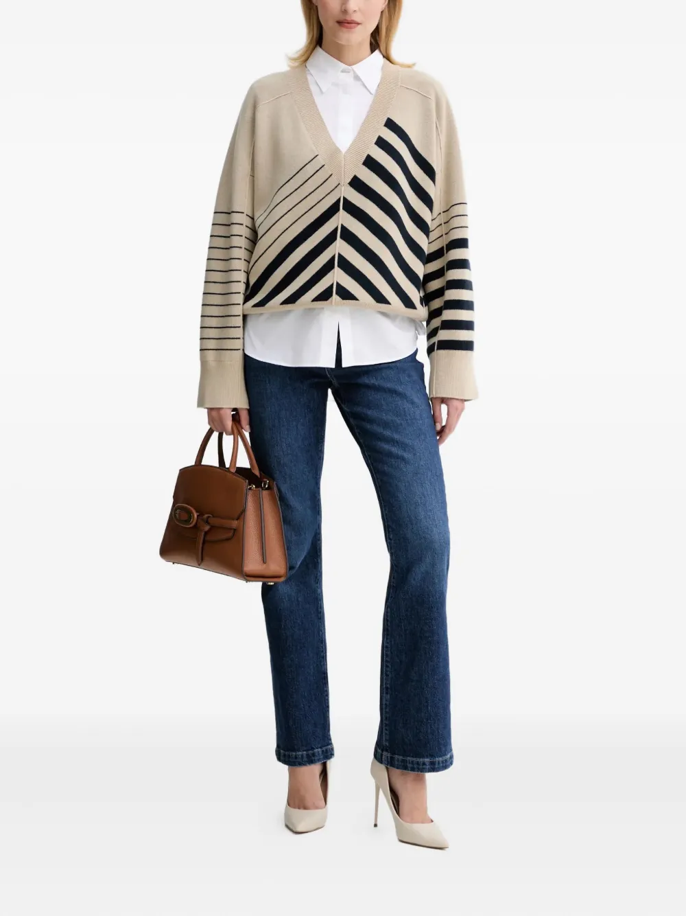 BOSS Jeans met riemlussen - Blauw