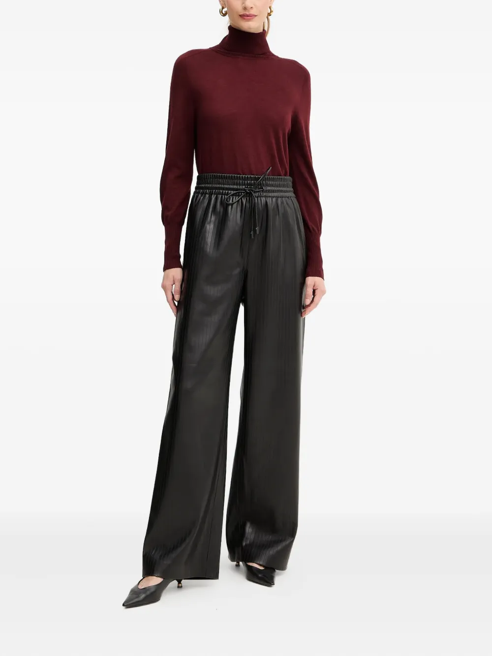 BOSS drawstring-fastening palazzo pants - Zwart