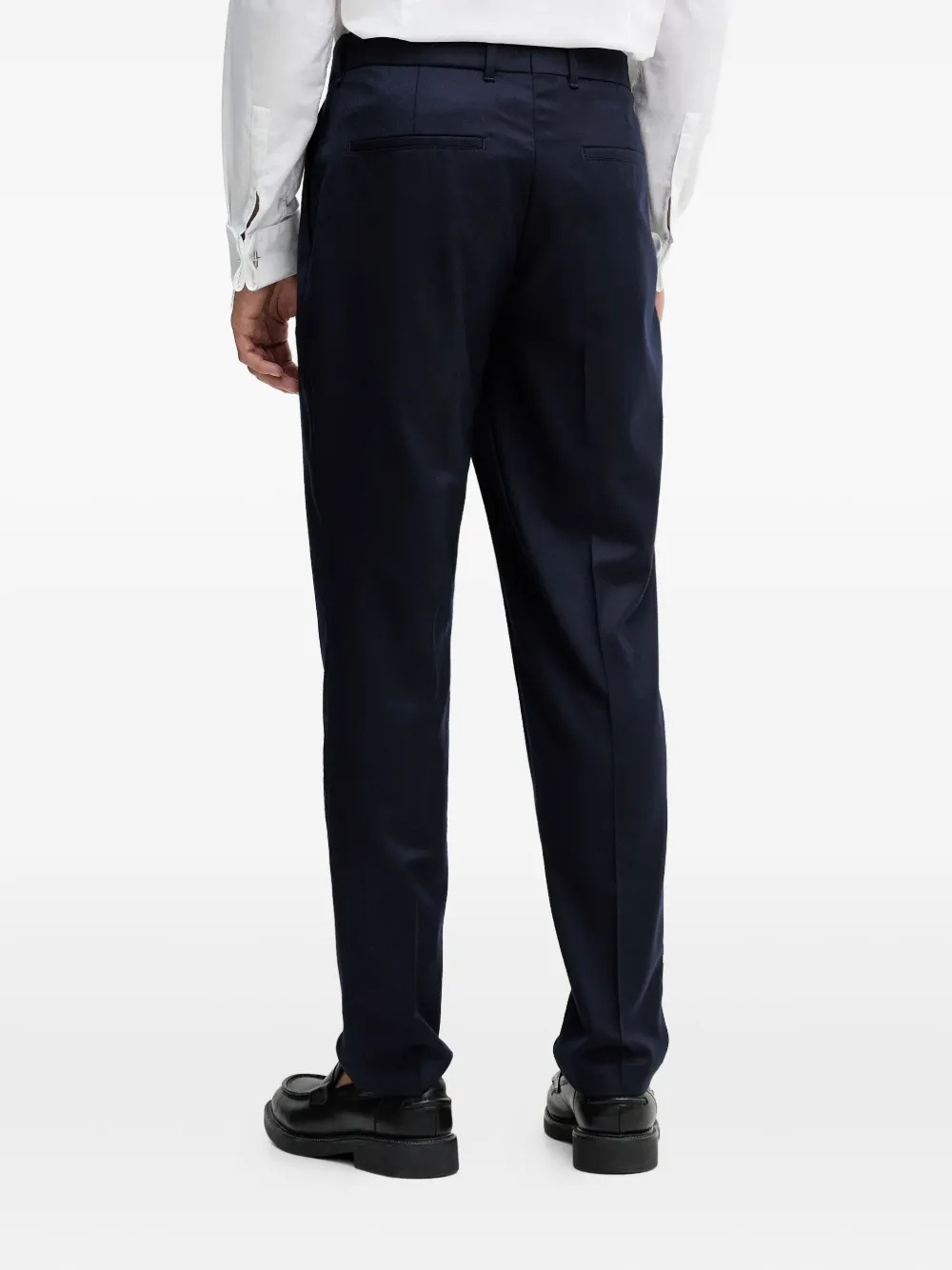 BOSS Wollen plooibroek Blauw