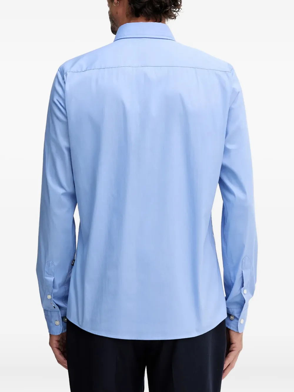 BOSS Overhemd met logodetail en knopen Blauw