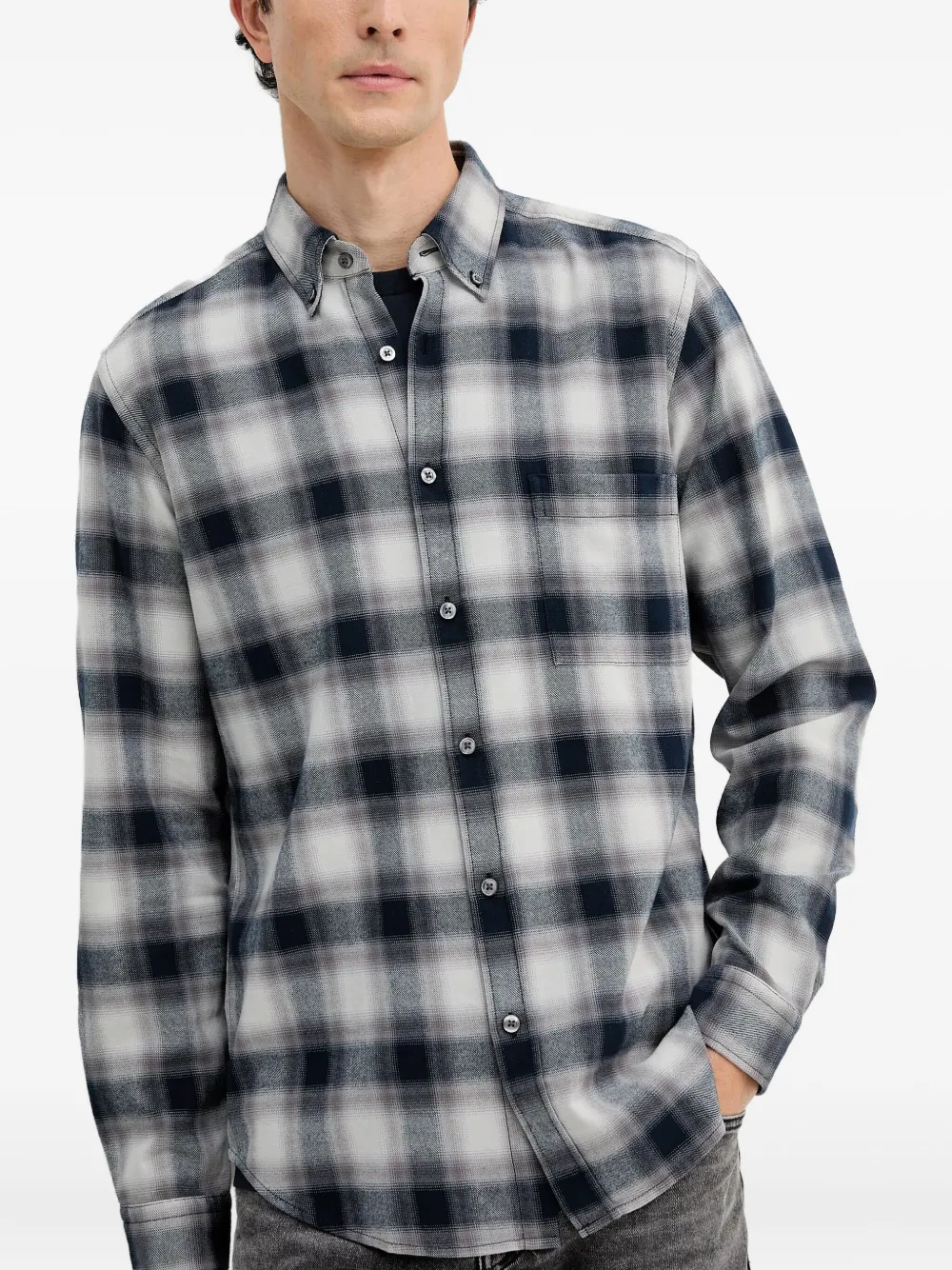 BOSS plaid pocket shirt - Bianco