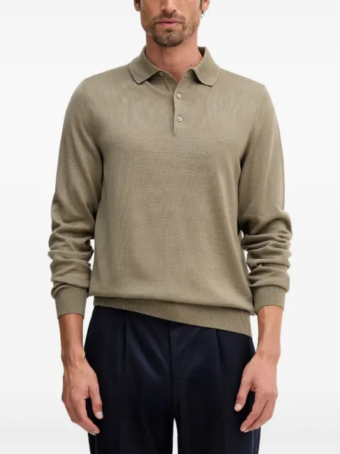 BOSS button long-sleeve polo shirt