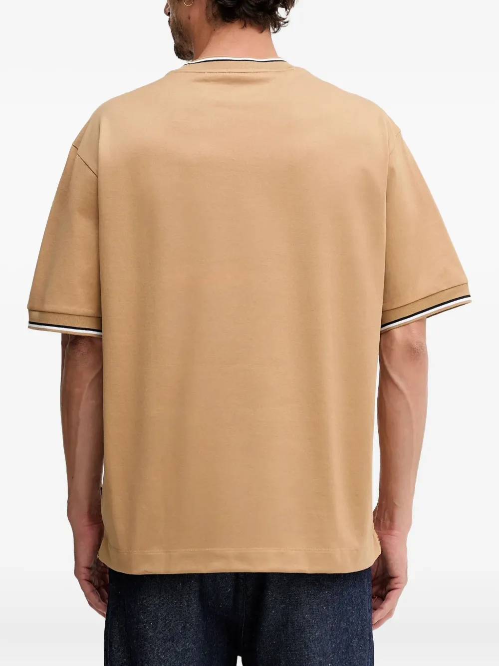 BOSS H-Tames 65 gestreept T-shirt Beige