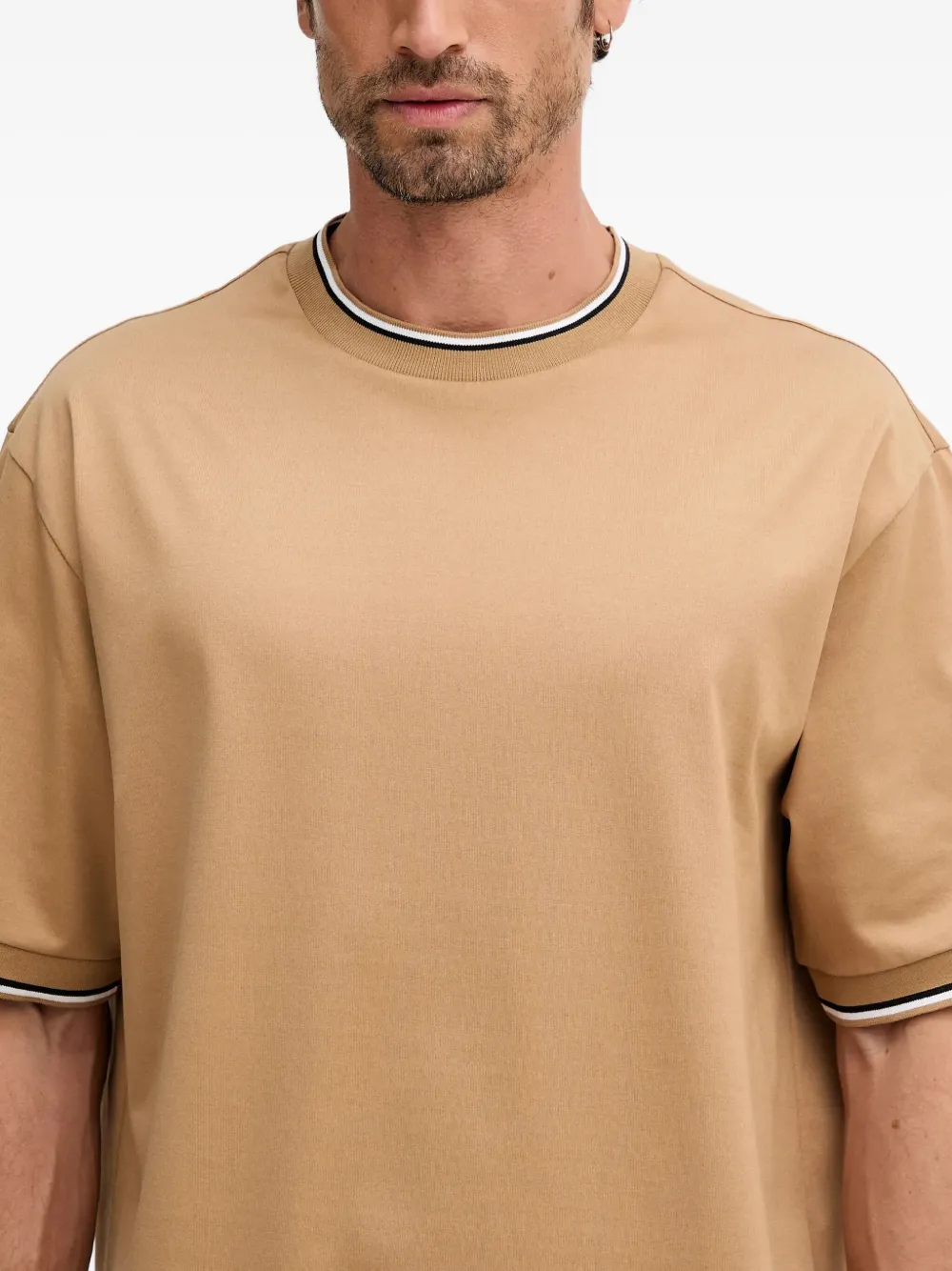 BOSS H-Tames 65 gestreept T-shirt Beige