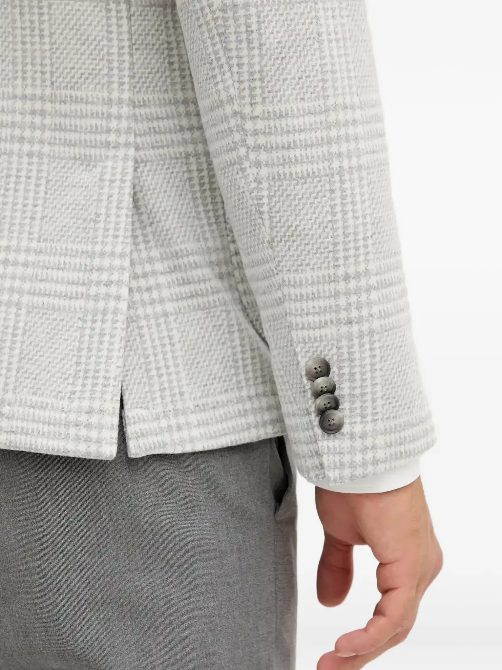 BOSS Geruite blazer met twee knopen Grijs