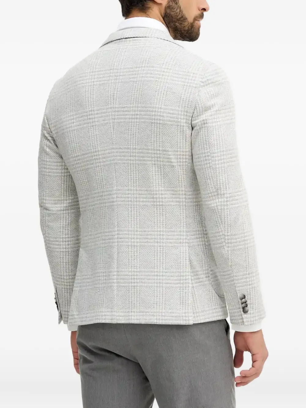 BOSS Geruite blazer met twee knopen Grijs