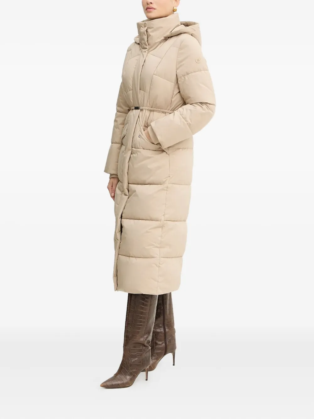 BOSS Donsjas met capuchon Beige