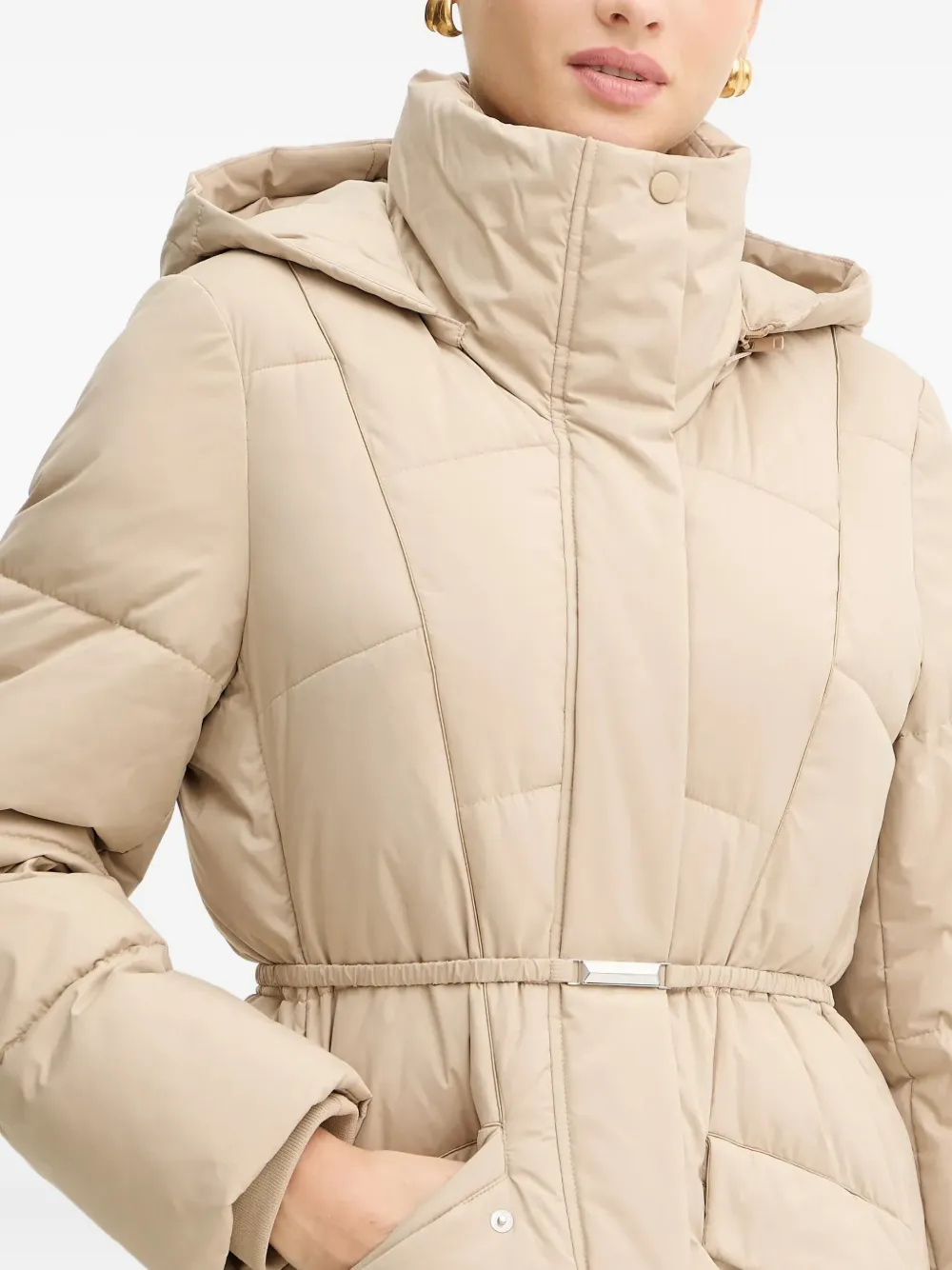 BOSS Donsjas met capuchon Beige