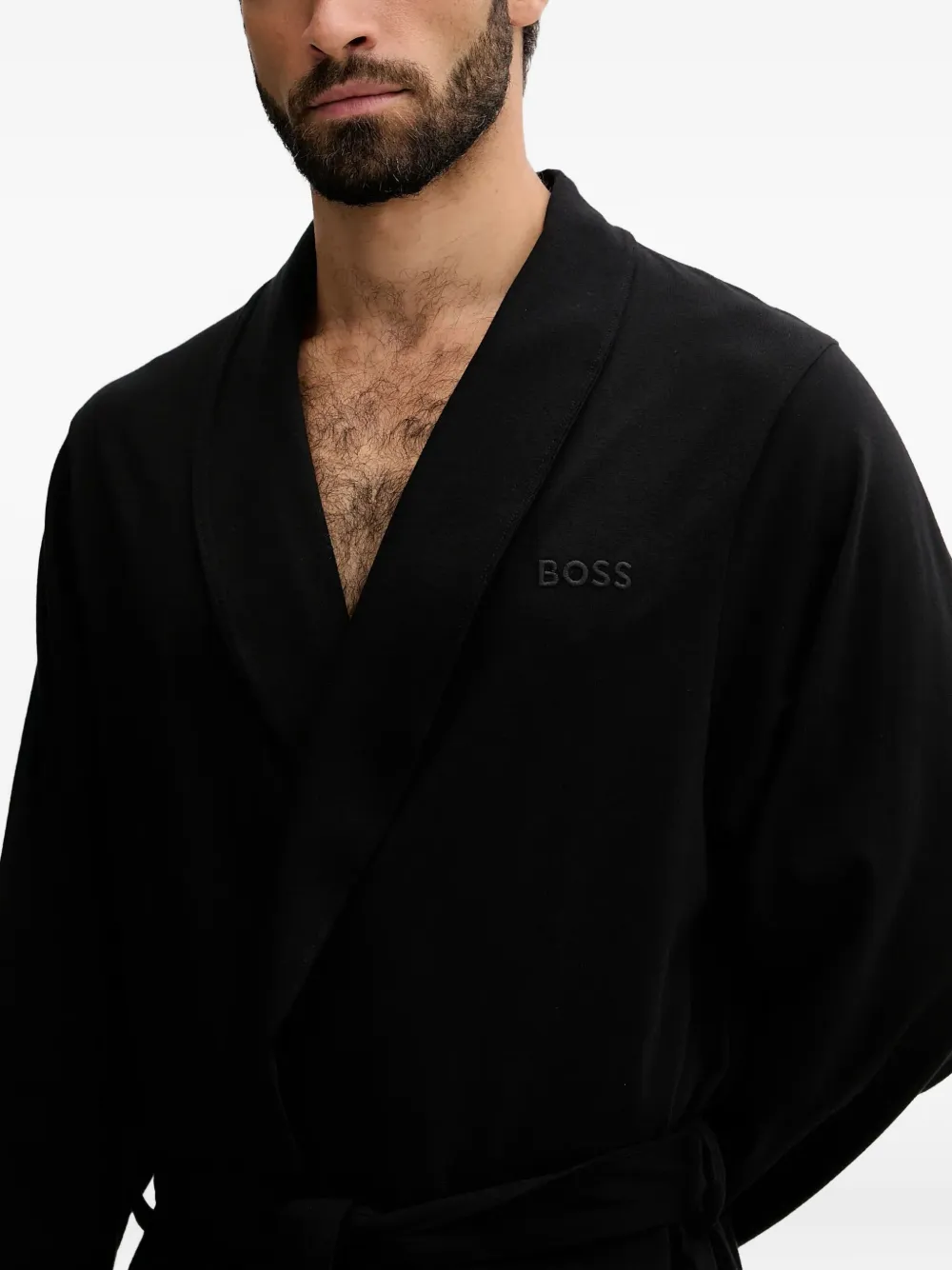 BOSS BM avondjurk met ceintuur Zwart