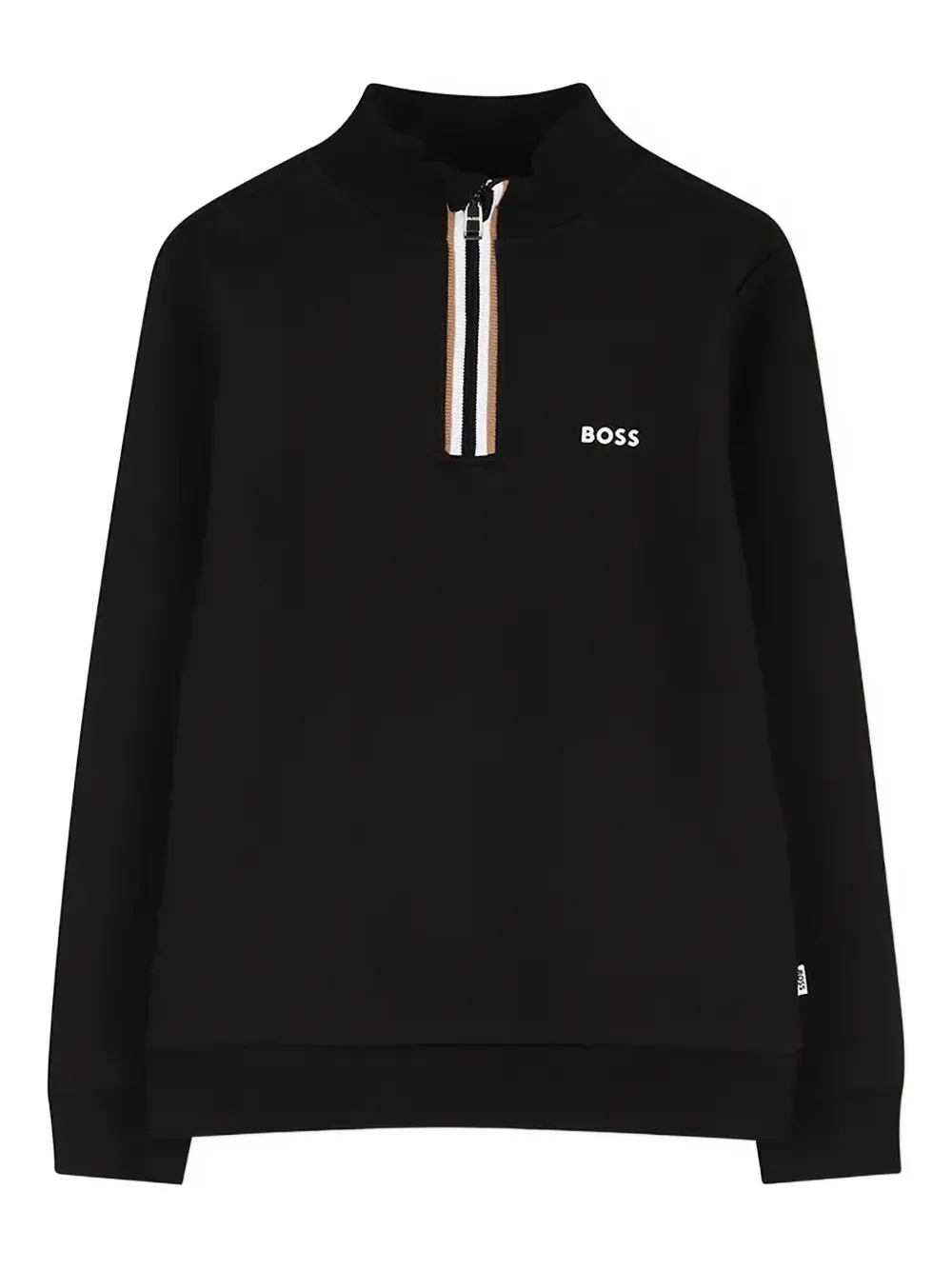 Hugo Boss Kids' Half-zip Logo-detail Sweatshirt In Black