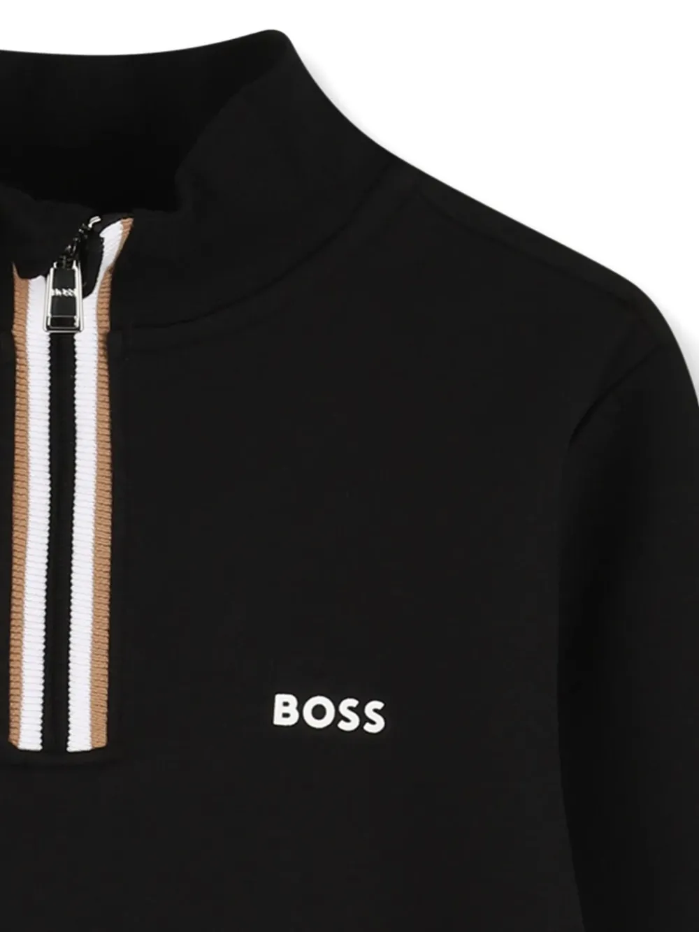 Hugo Boss Half-zip Logo-detail Sweatshirt In Black